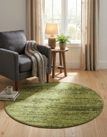 Green Angelica Round Rug