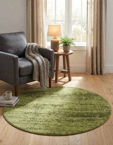 Green Angelica Round Rug