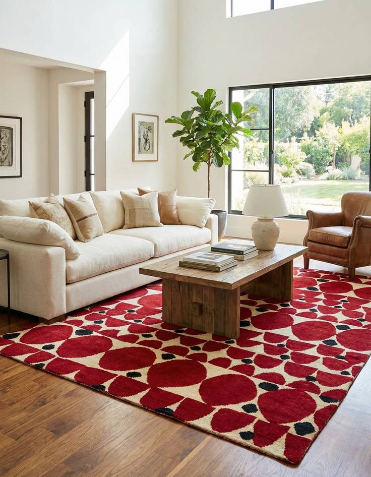 Detail image of 6' 3 x 10'  Hand Knotted Moroccan Wool Rug