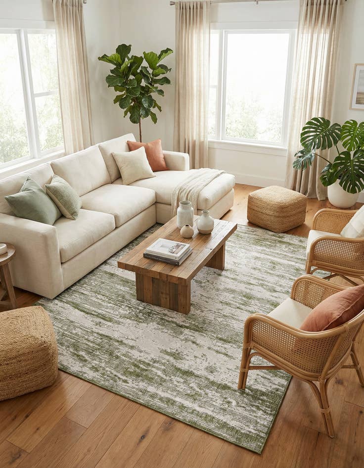 Detail image of 7' 10 x 11'  Washable Modern Indoor / Outdoor Rug