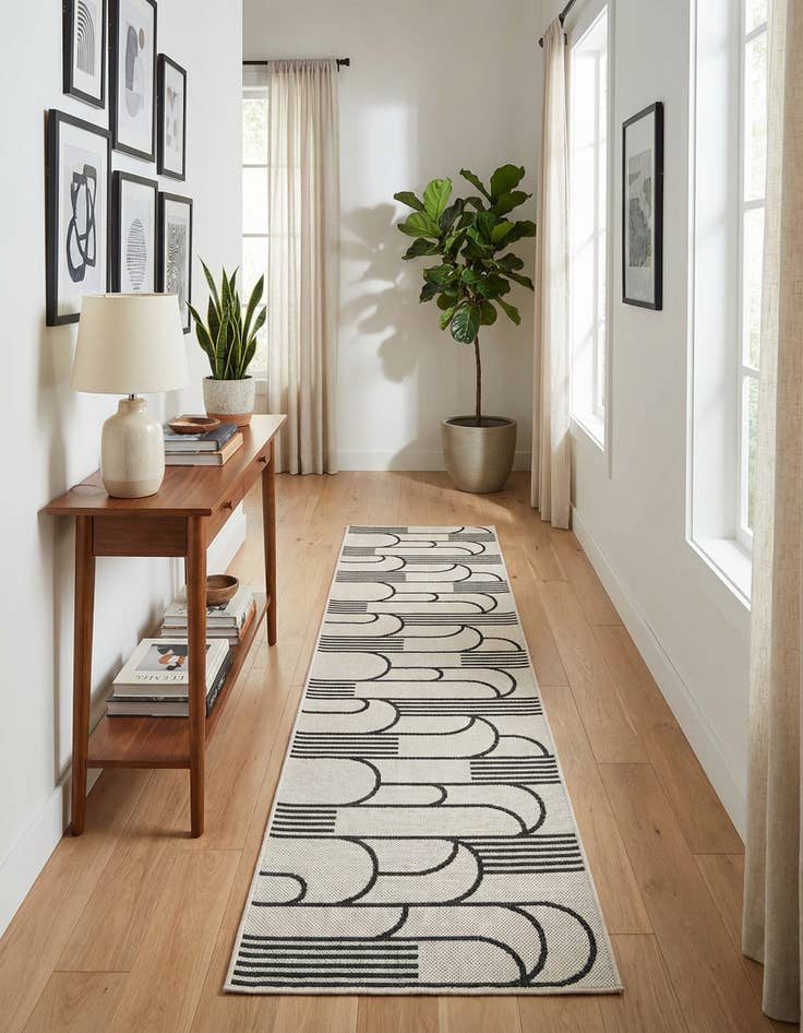Detail image of 2' x 8' Easy-Clean Modern Indoor / Outdoor Runner Rug