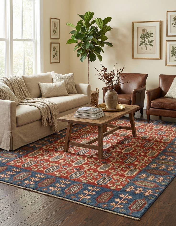 Detail image of 6' 6 x 9' 9  Hand Knotted Kazak Rug