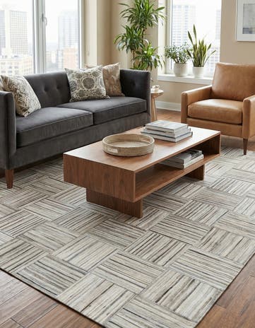 5' x 8' 3 Cowhide Stocks Rug