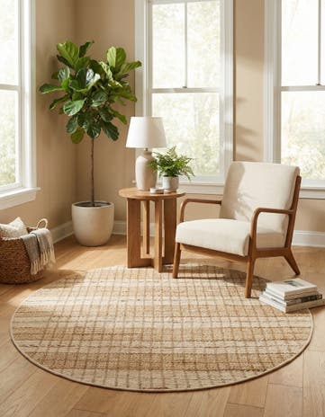 Ivory Hand Braided Laurel Handwoven Jute Round Rug