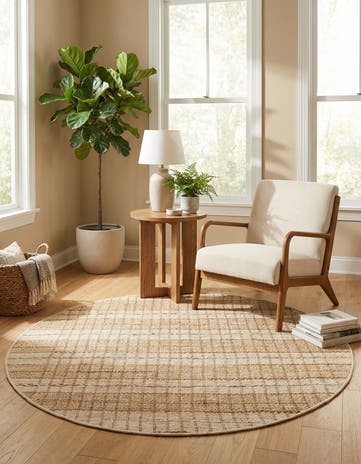 Ivory Hand Braided Laurel Handwoven Jute Round Rug