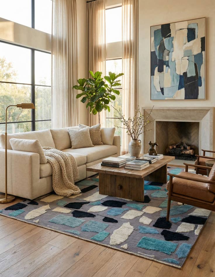 Detail image of 8' 3 x 10' 6  Hand Knotted Darya Wool Rug