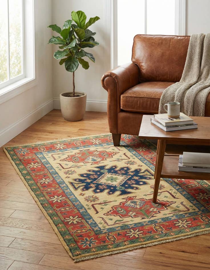 Detail image of 2' 10 x 4' 1  Hand Knotted Kazak Rug