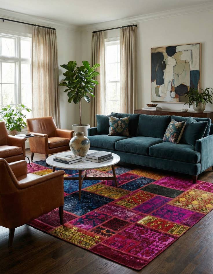 Detail image of 5' 10 x 7' 8  Hand Knotted Ultra Vintage Persian Wool Rug