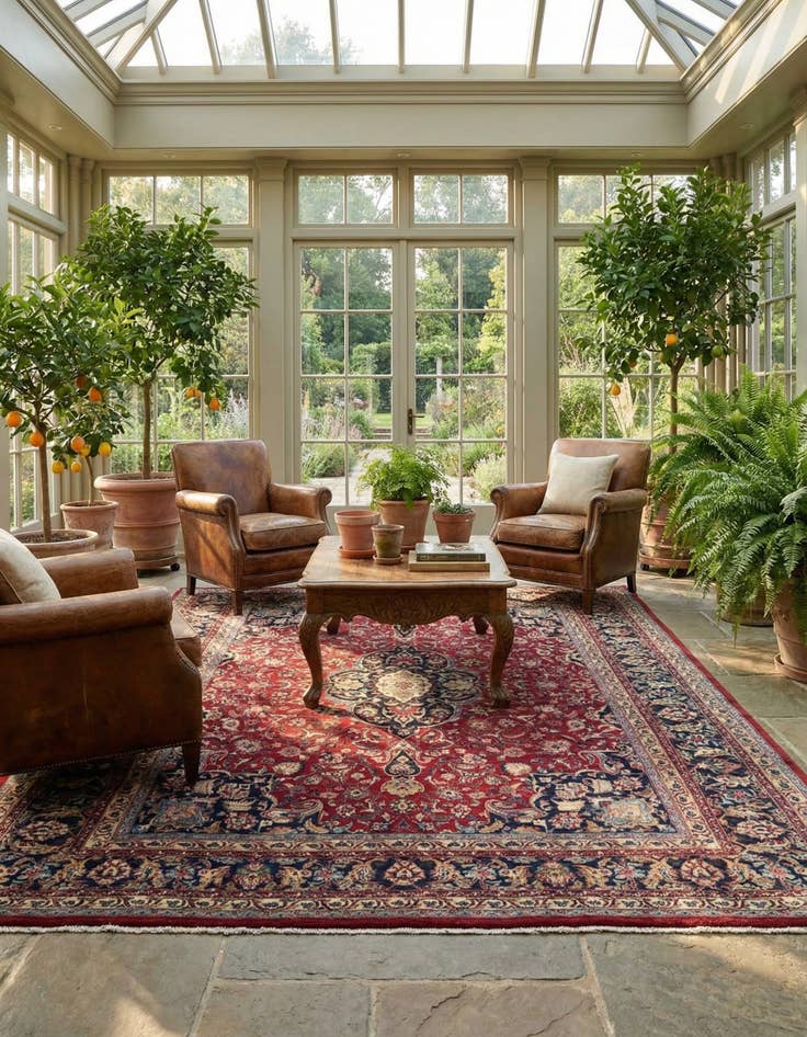 Detail image of 9' 10 x 12' 6  Hand Knotted Mashad Persian Wool Rug