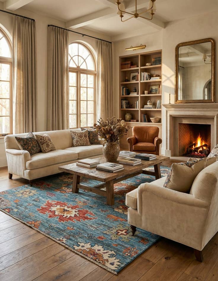 Detail image of 8' 3 x 10' 1  Hand Knotted Oushak Wool Rug