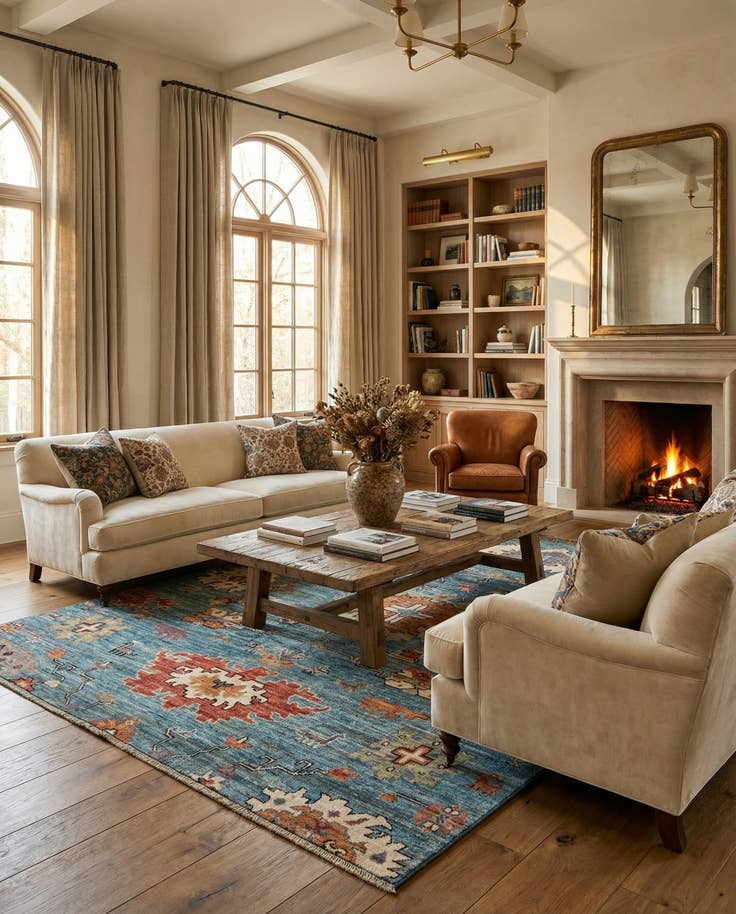 Detail image of 8' 3 x 10' 1 Hand Knotted Oushak Wool Rug
