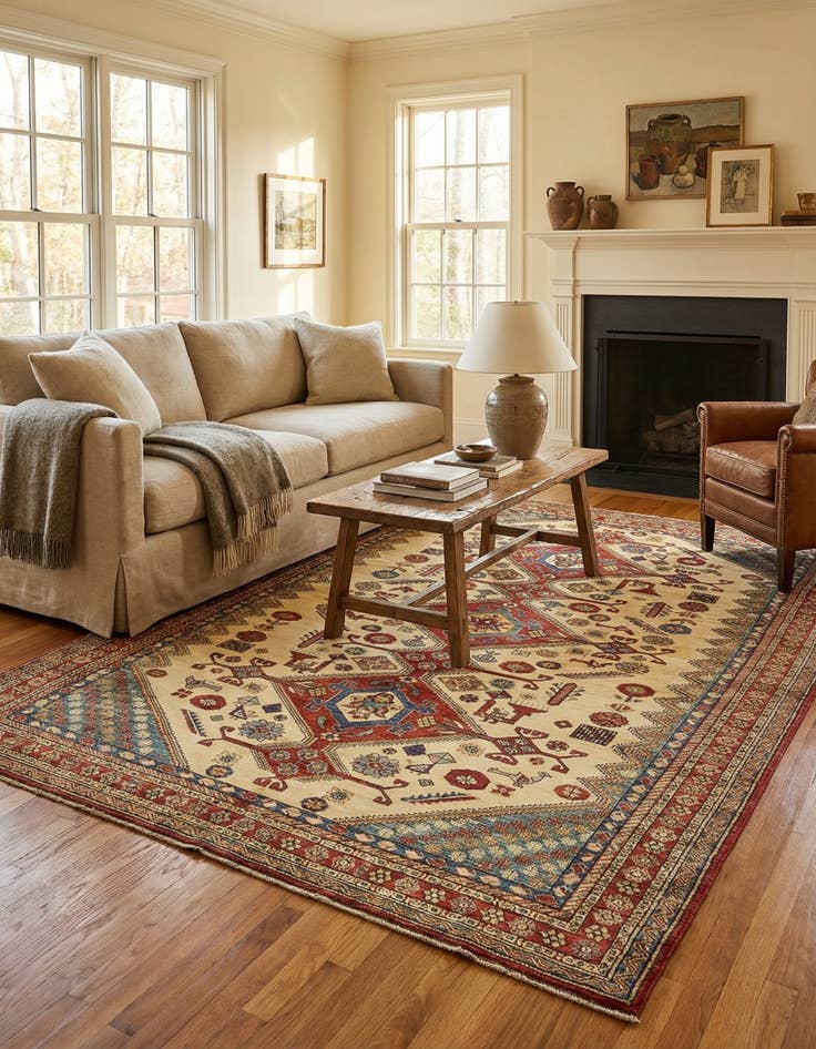 Detail image of  6' x 8' 3  Hand Knotted Kazak Rug