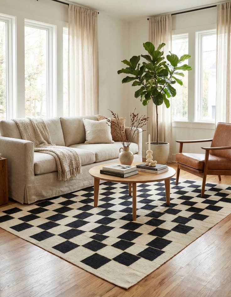 Detail image of 6' x 7' 8  Hand Woven Kilim Modern Wool Rug