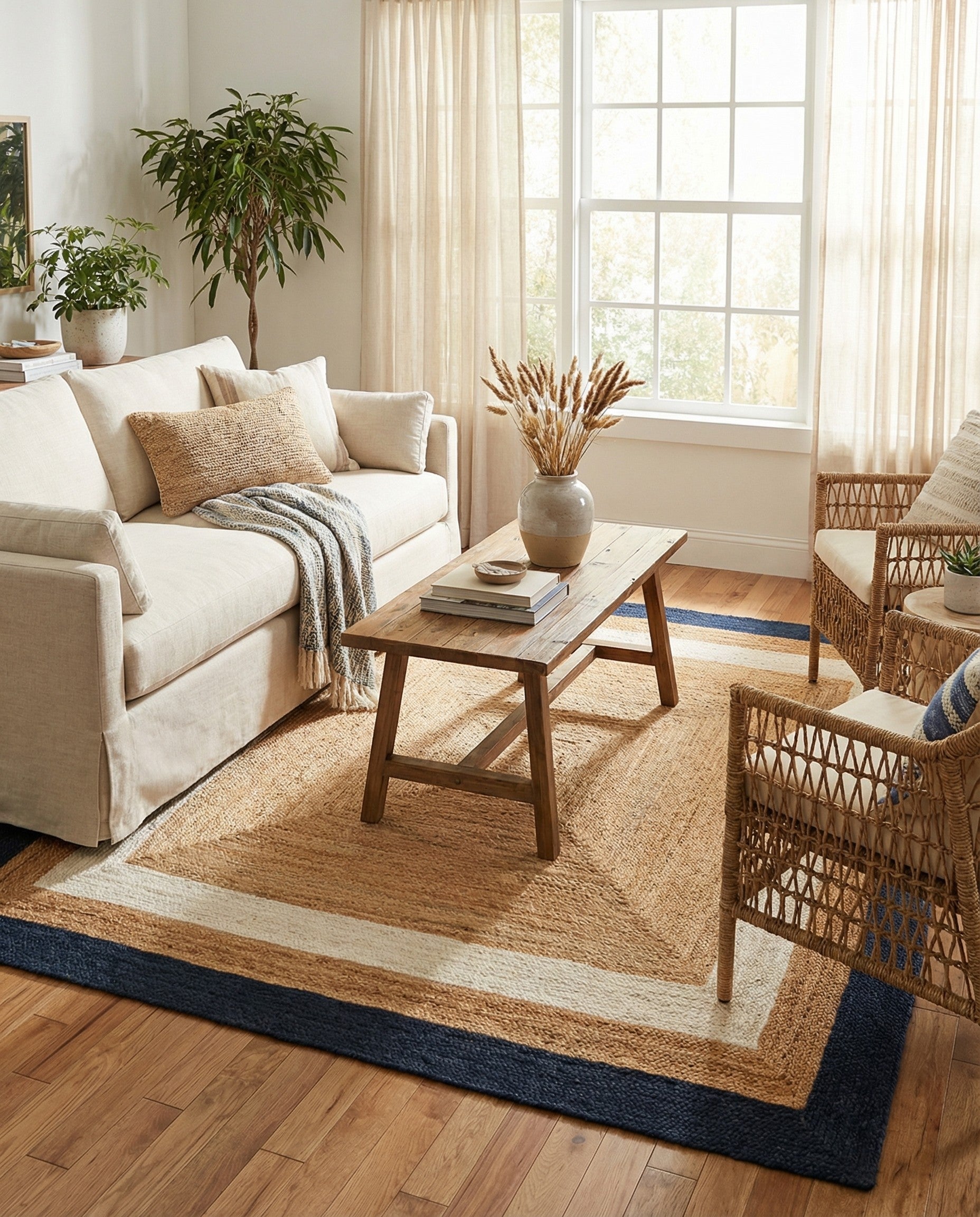  7' 10 x 7' 10  Hand Braided Jute Square Rug