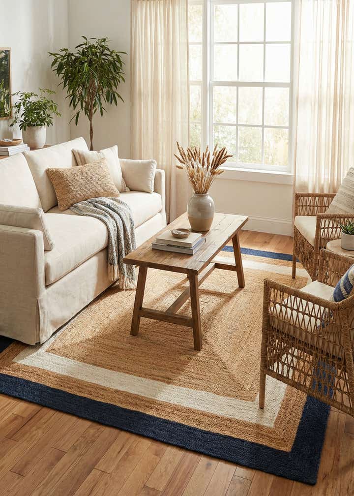 7' 10 x 7' 10 Handmade Braided Jute Square Rug