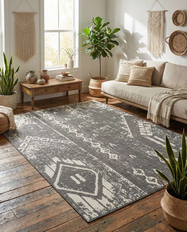 7' x 10' Easy-Clean Bohemian Indoor / Outdoor Rug