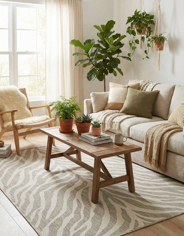 Detail image of 4' x 6'  Washable Safari Indoor / Outdoor Rug