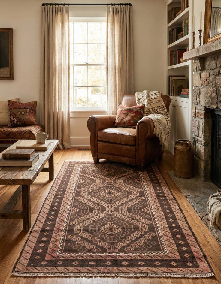 Detail image of  3' 5 x 6' 4  Hand Knotted Ultra Vintage Persian Wool Rug