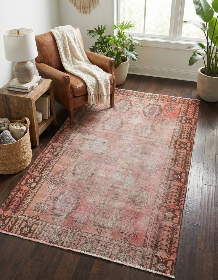 Detail image of  3' 8 x 6' 3  Hand Knotted Ultra Vintage Persian Wool Rug