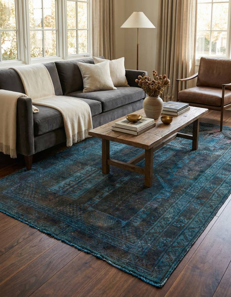 Detail image of 4' 2 x 6' 10  Hand Knotted Ultra Vintage Persian Wool Rug