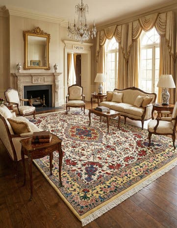 9' 7 x 13' 11 Ghom Wool Rug