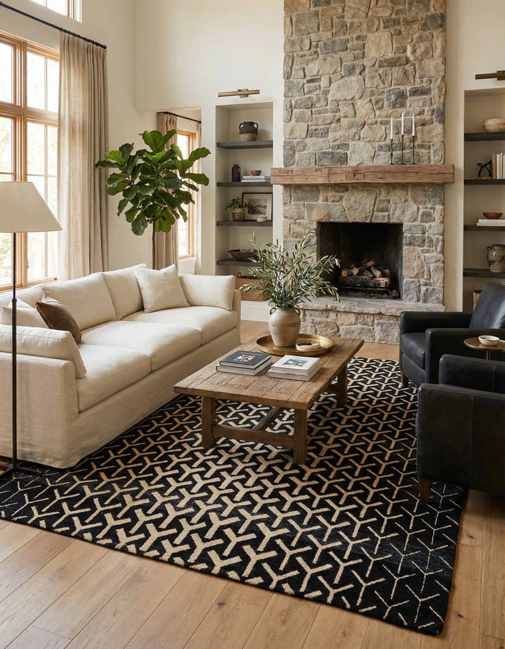 Detail image of 9' 2 x 12'  Hand Knotted Moroccan Wool Rug