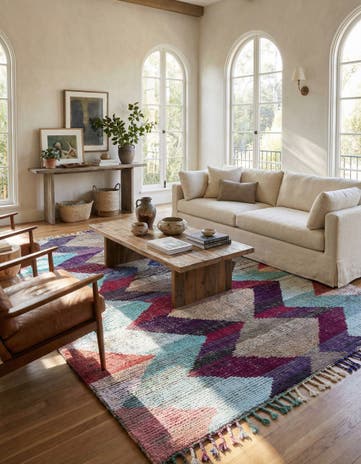 9' 2 x 12' 1 Hand Knotted Moroccan Wool Rug