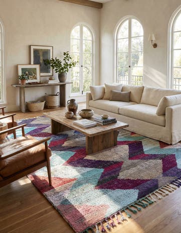 9' 2 x 12' 1 Hand Knotted Moroccan Wool Rug