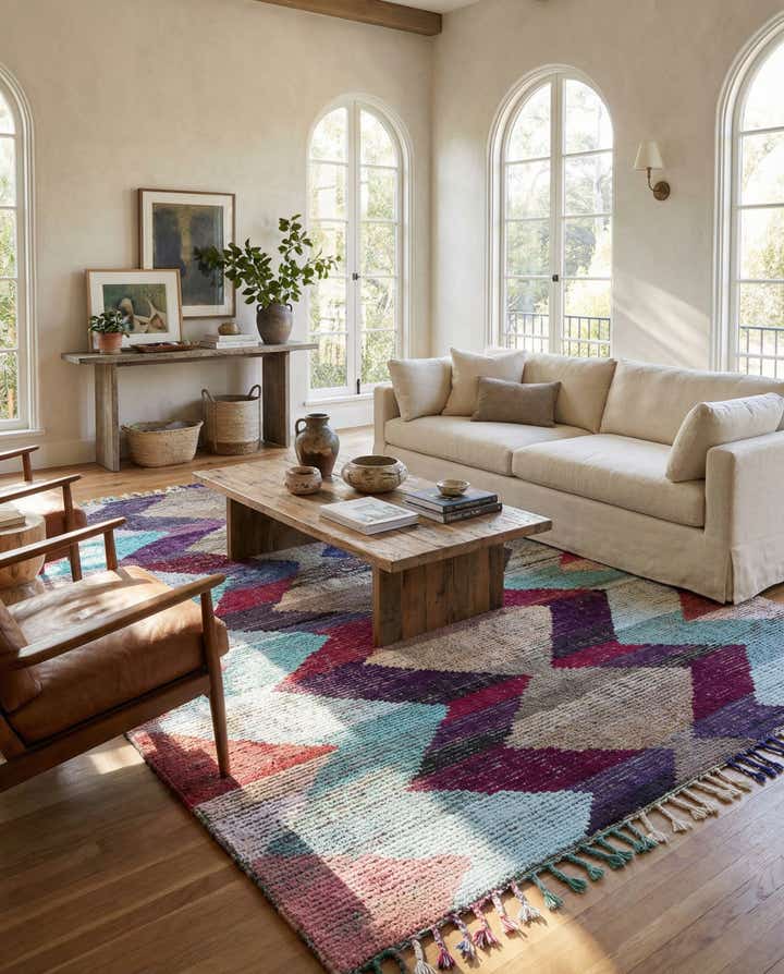 9' 2 x 12' 1 Hand Knotted Moroccan Wool Rug