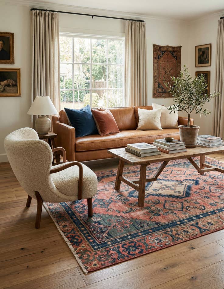 Detail image of 4' 2 x 6' 1  Hand Knotted Ultra Vintage Persian Wool Rug