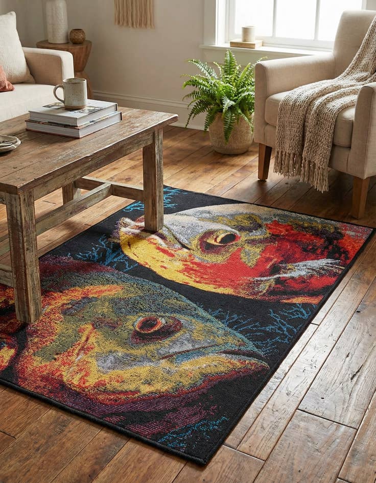 Detail image of 2' x 3'  Washable Coastal Indoor / Outdoor Rug