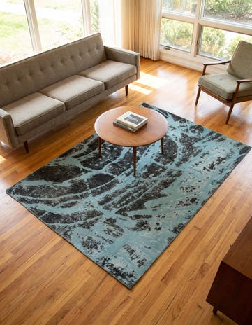 4' 7 x 5' 9 Hand Knotted Ultra Vintage Persian Wool Square Rug