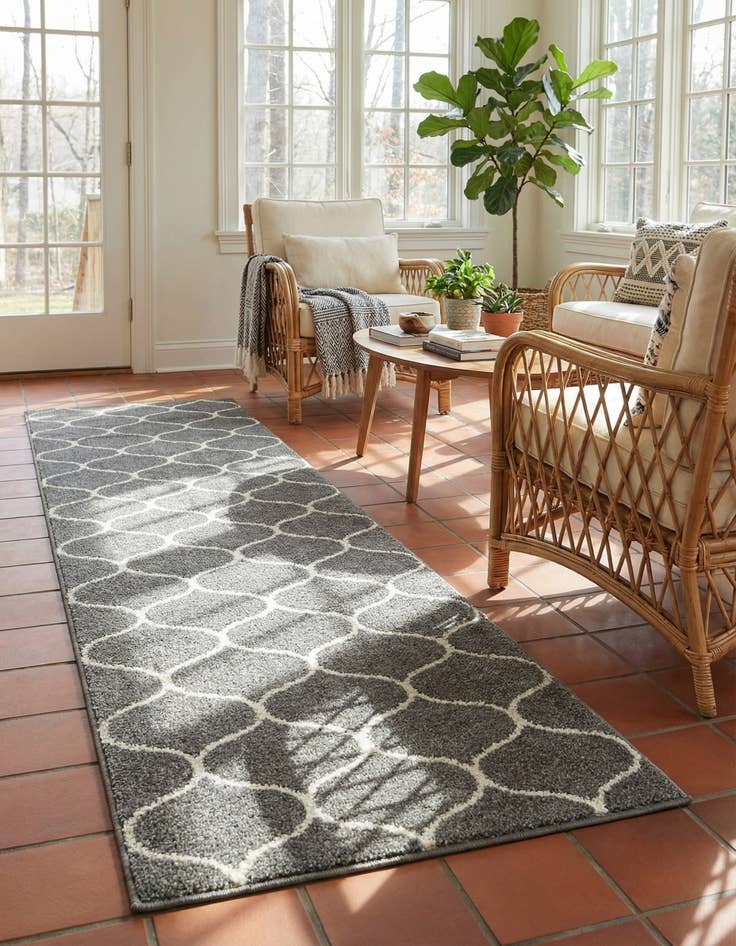 Detail image of  2' x 8' 8 Lattice Frieze Runner Rug