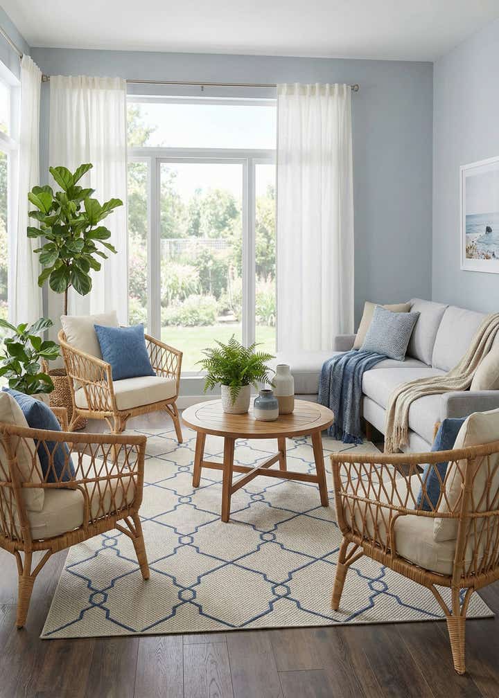 6' x 9' Easy-Clean Trellis Indoor / Outdoor Rug