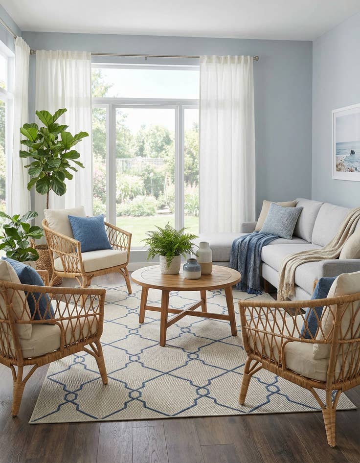 Detail image of 6' x 9' Easy-Clean Trellis Indoor / Outdoor Rug