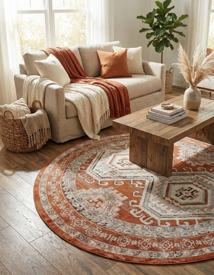 Detail image of 7' 10 x 7' 10 Charlotte Round Rug