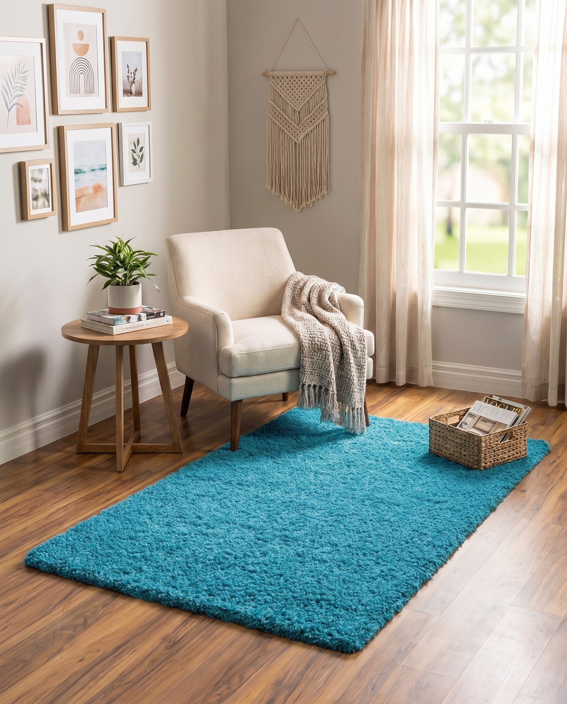 3' x 5' 3 Solid Shag Rug