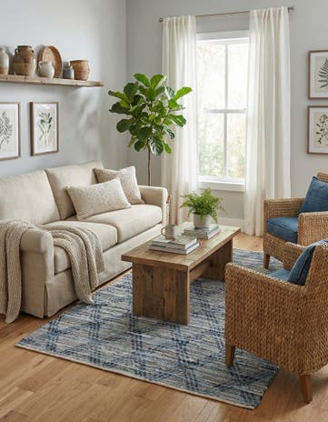 6' 1 x 9' Hand Woven Chindi Cotton Rug