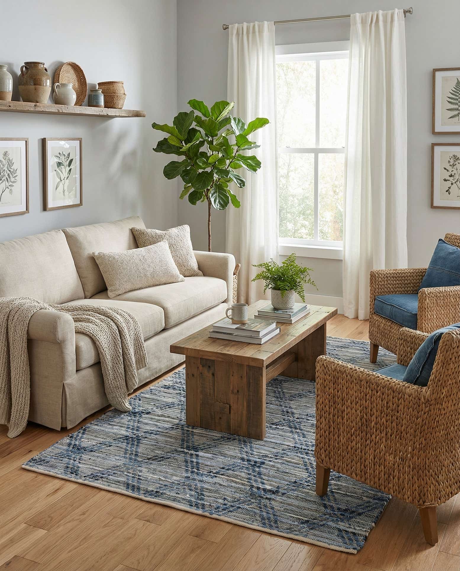 6' 1 x 9' Hand Woven Chindi Cotton Rug
