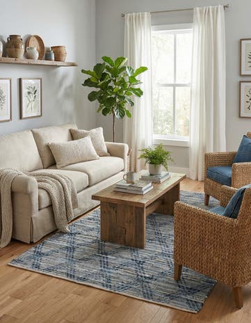 6' 1 x 9' Hand Woven Chindi Cotton Rug