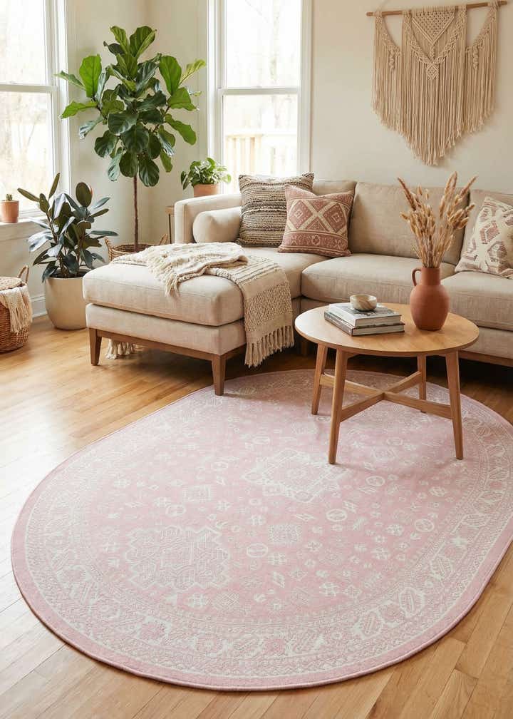 7' 10 x 10' Easy-Clean Aztec Indoor / Outdoor Oval Rug