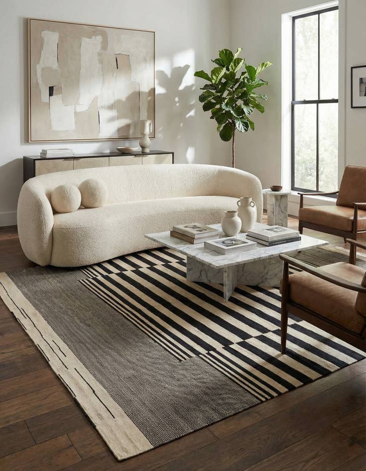 Detail image of 7' x 9' 7  Hand Woven Kilim Modern Wool Rug