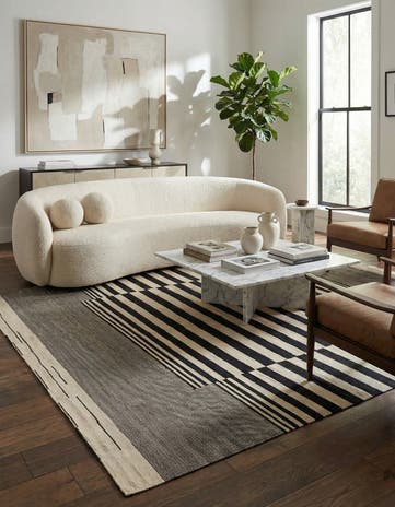 7' x 9' 7 Hand Woven Kilim Modern Wool Rug