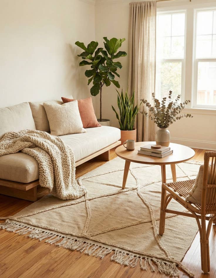 Detail image of  3' 5 x 5' 1  Hand Knotted Moroccan Wool Rug