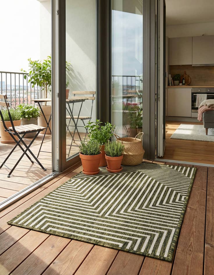 Detail image of 2' x 3'  Washable Modern Indoor / Outdoor Rug
