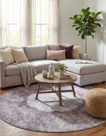 7' 10 x 7' 10 Washable Yara Round Rug