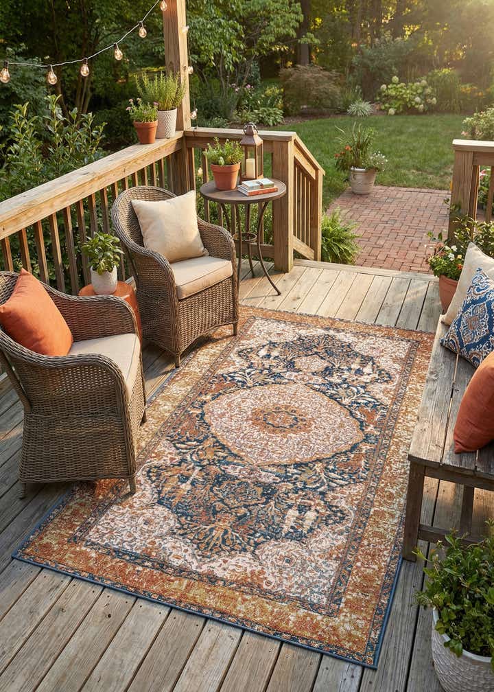 4' x 6' Easy-Clean Traditional Indoor / Outdoor Rug
