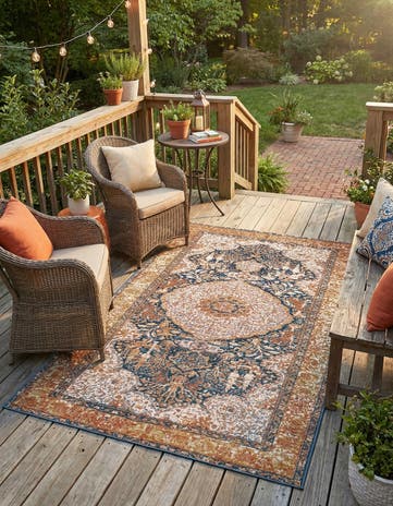 4' x 6' Easy-Clean Traditional Indoor / Outdoor Rug