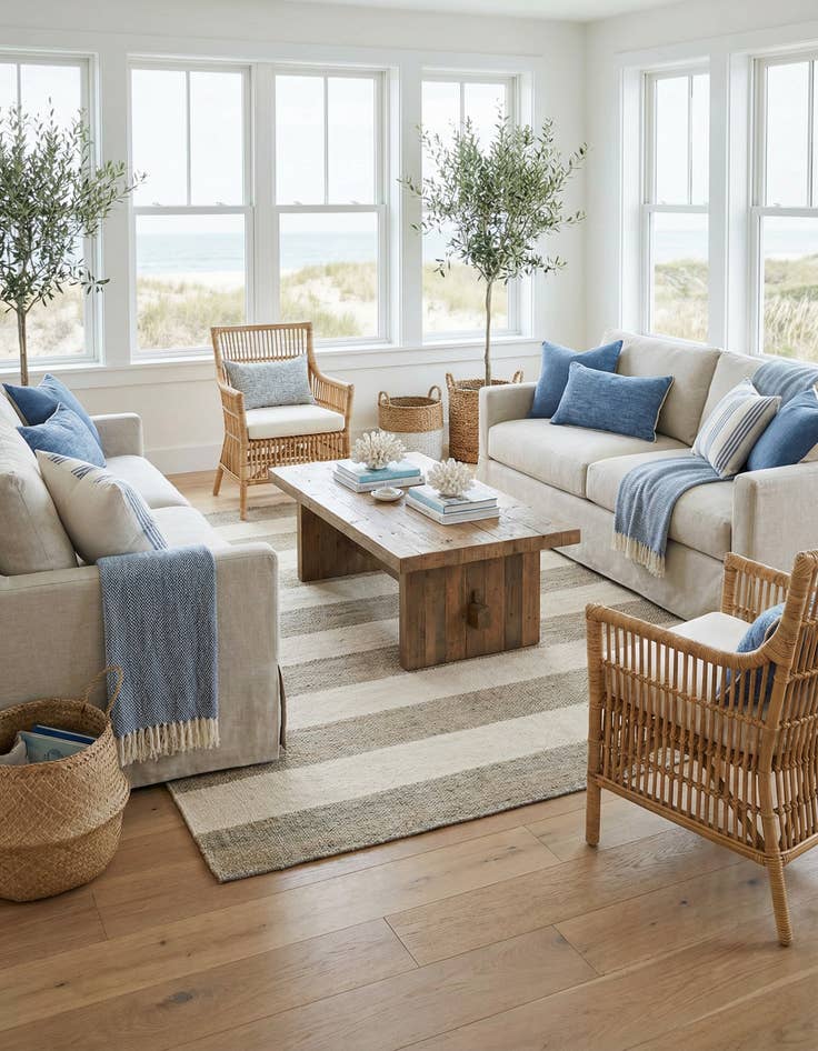 Detail image of 6' 1 x 9'  Hand Woven Jill Zarin Hamptons Rug