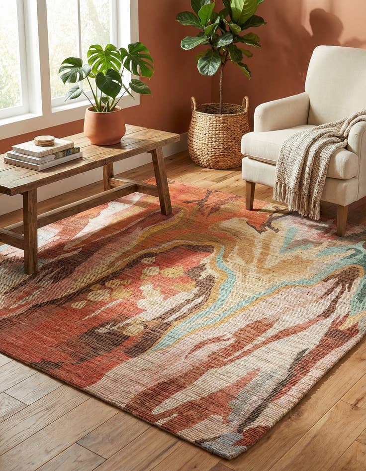 Detail image of 7' 10 x 7' 10 Chenille Jute Square Rug